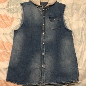 Men's TOPMAN Denim Vest Jacket MEDIUM sleeveless